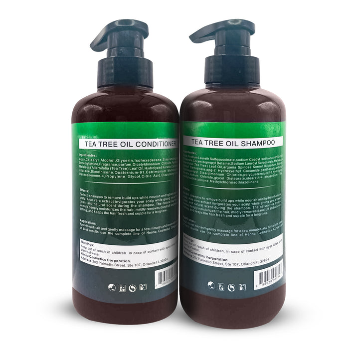 Henna Cosmetics Tea Tree Oil Shampoo / Conditioner kit - Sulfate Paraben Free 16.9 FL oz.