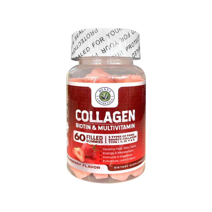 Collagen Biotin & Multivitamin For Hair and Skin|60 Gummies| Henna Cosmetics