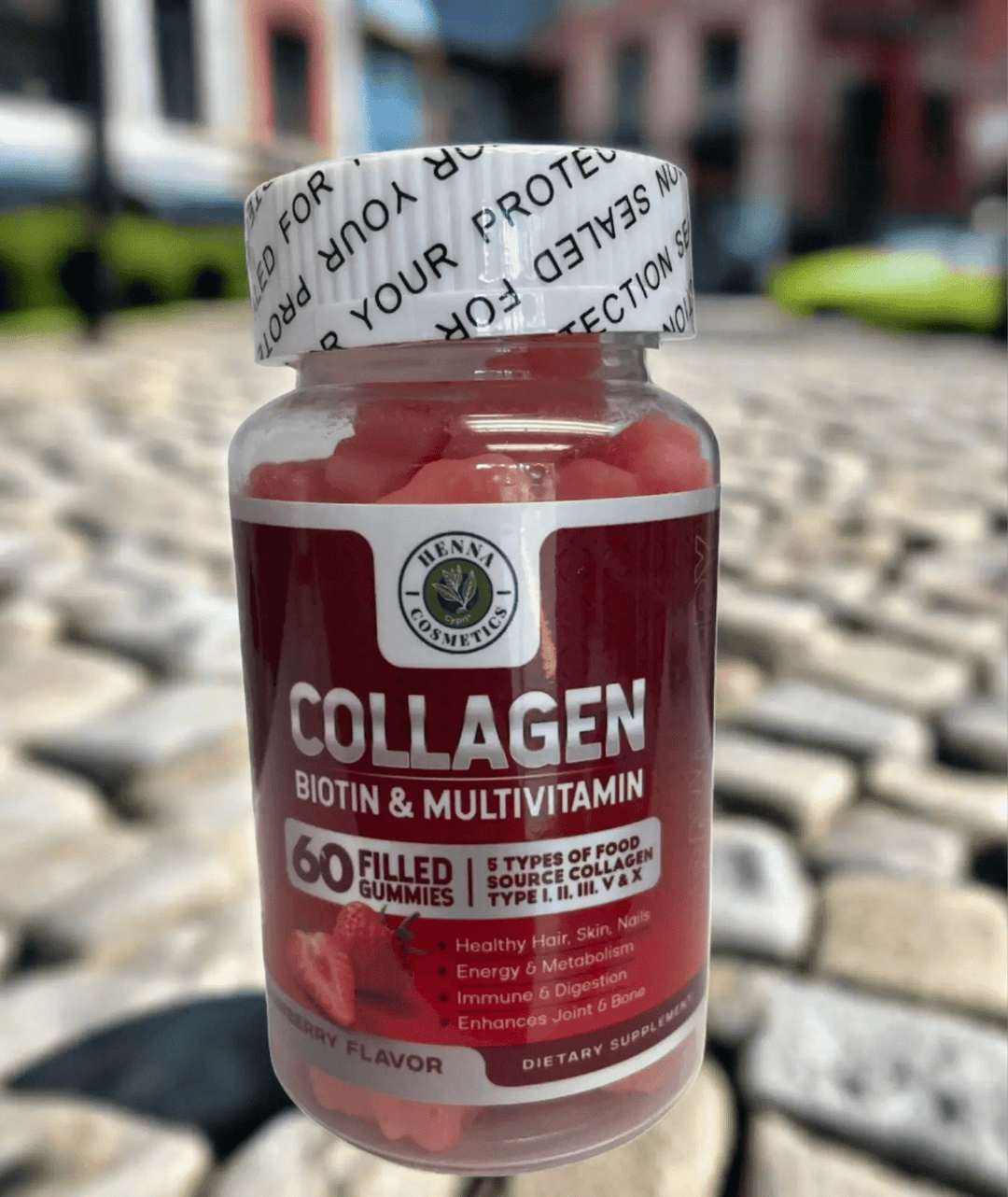 Collagen Biotin & Multivitamin For Hair and Skin|60 Gummies| Henna Cosmetics