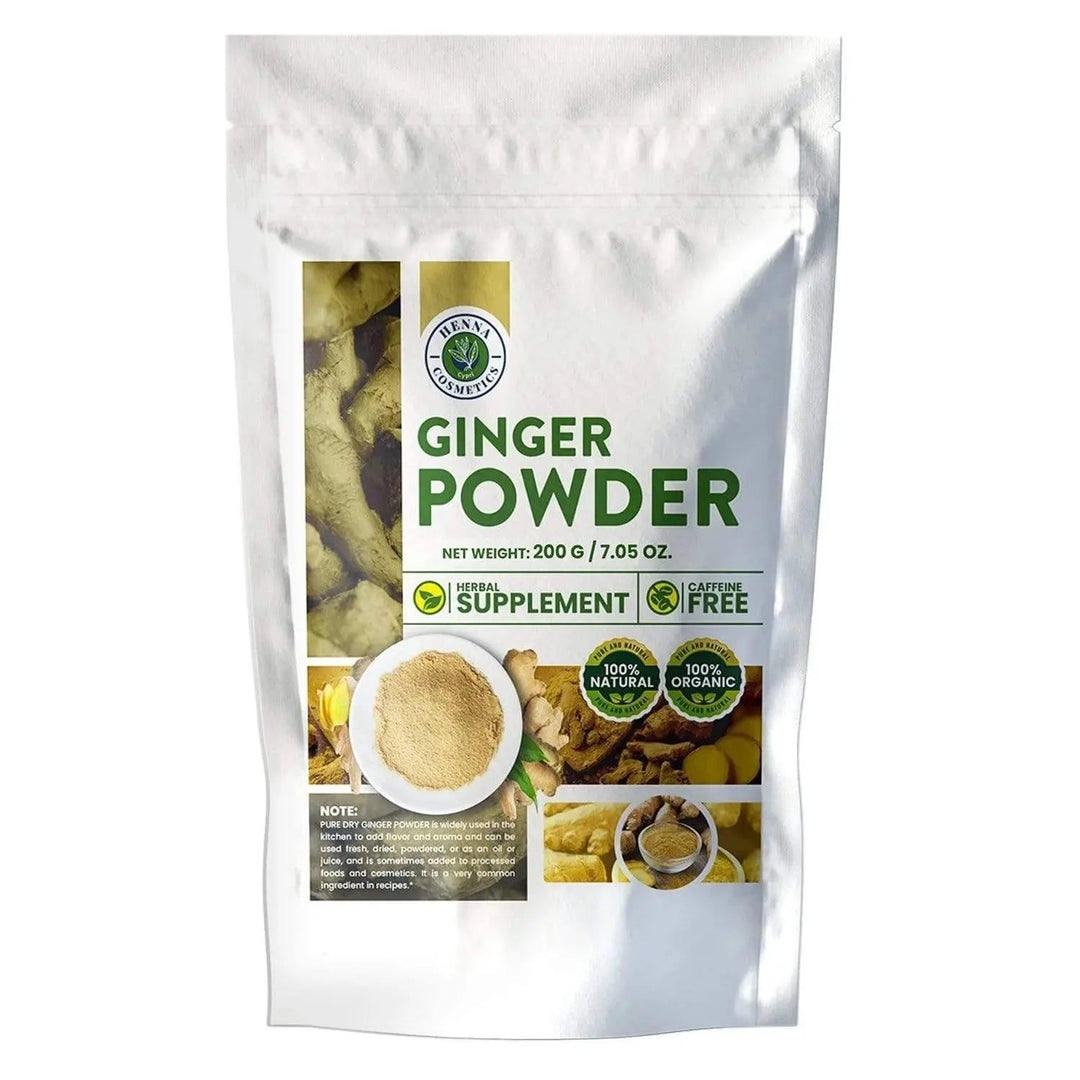 Ginger Powder 200 Grams (7.05 oz.) Spice and Herbal Supplement - Henna Cosmetics