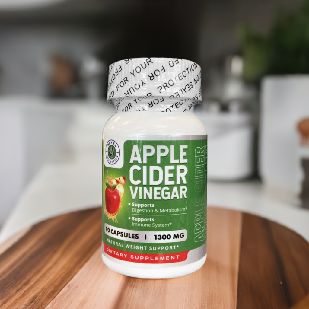 ACV Apple Cider Vinegar Capsules 1300 mg per Serving - Supports Weight Management, Detox & Digestion - Enhanced with Cayenne Pepper & Ginger - Non-GMO, Gluten-Free, 120 Capsules - Henna Cosmetics