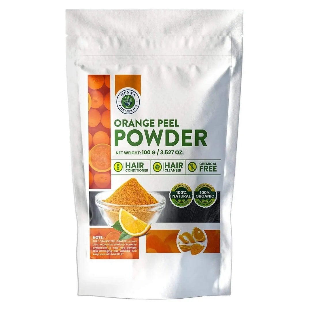 Orange Peel Powder 100 Grams (3.53 Oz.) Herbal Supplement for Hair and Skin - Henna Cosmetics