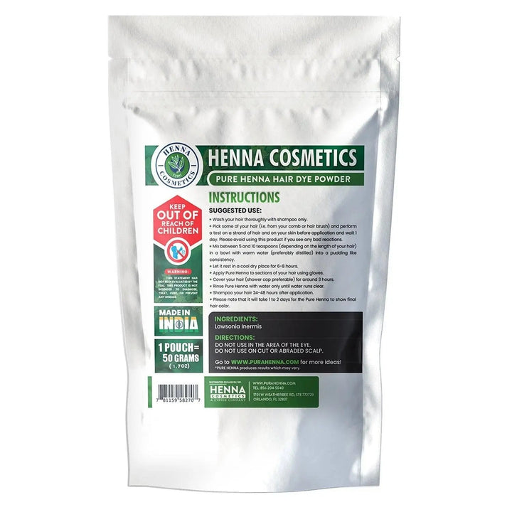 Pure Henna Powder For Hair Dye 50 Grams (1.76 Oz) Color: Brown, Red - Henna Cosmetics