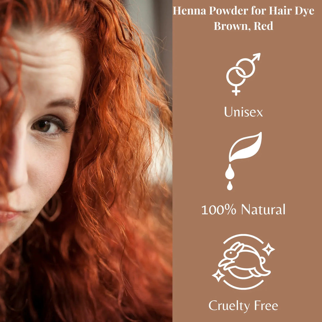 Pure Henna Powder For Hair Dye 50 Grams (1.76 Oz) Color: Brown, Red - Henna Cosmetics