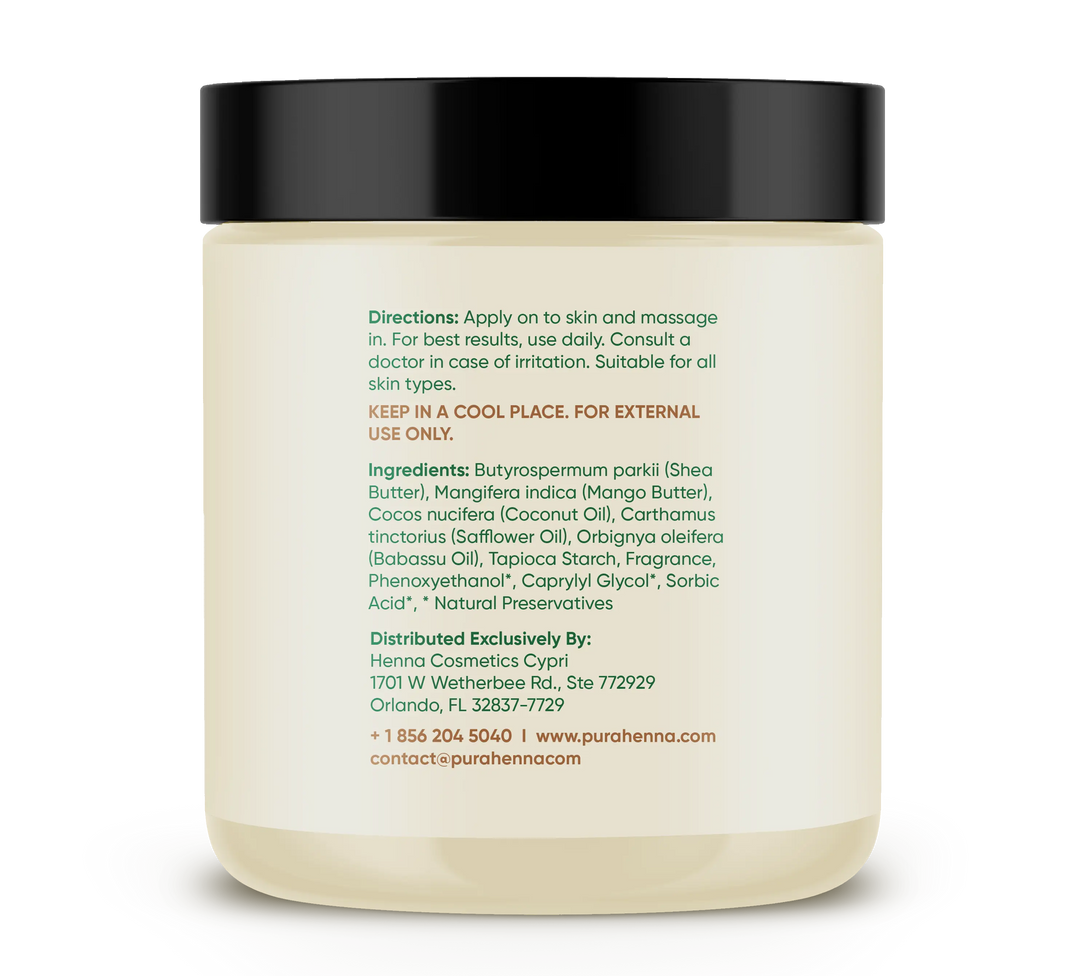 Hydrating Whipped Body Butter Cream, 8oz, Hydrating Moisturizer for  Skin Nourishing Essential Body Care (5 Fragrances) - Henna Cosmetics Cypri®