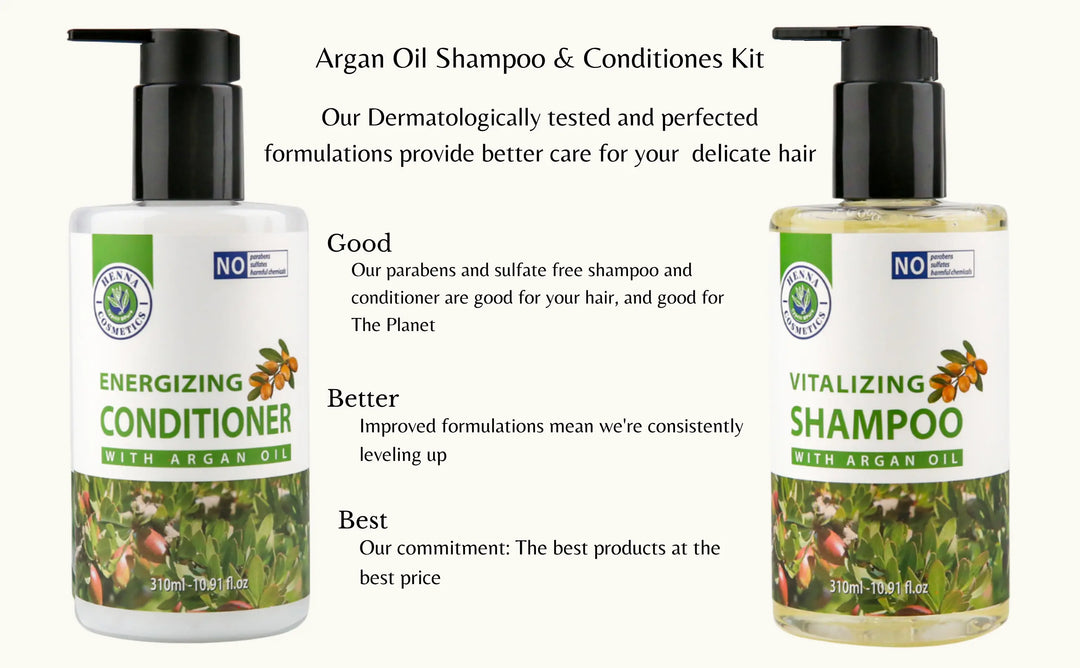 Argan Oil Shampoo and Conditioner Set | Sulfate Free, Paraben Free | 10.4 Fl oz. Each (310 ml)