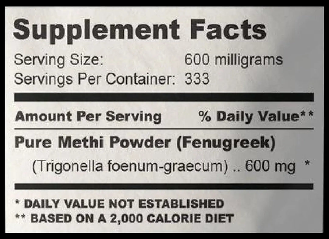 Fenugreek Powder (Methi) 100 Grams (3.53 oz.) Herbal Supplement