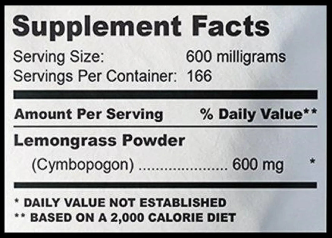 Lemongrass Powder 200 Grams (7.05 oz.) Raw and Vegan, Herbal Supplement