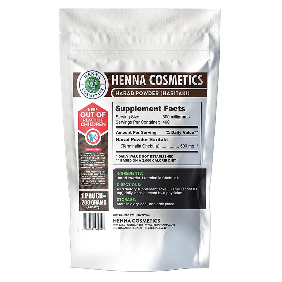 Harad Powder/Terminalia Chebula/Haritaki - Herbal Supplement, Pure |  200 Grams/ (7.05 Ounces) - Henna Cosmetics Cypri®