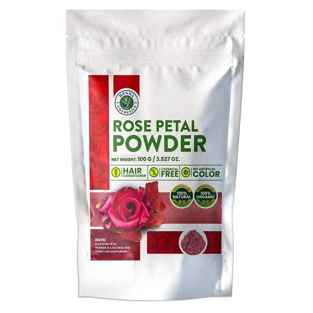 Rose Petal Powder 100 Grams Bundle with Neem Powder 200 Grams for Skin