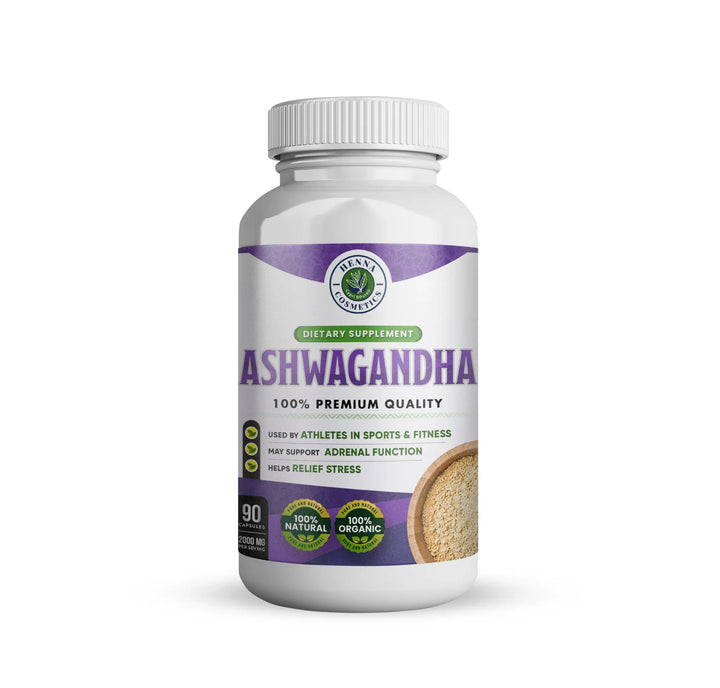 Ashwagandha Capsules with Black Pepper Extract (90 Capsules) - For Stress Relief