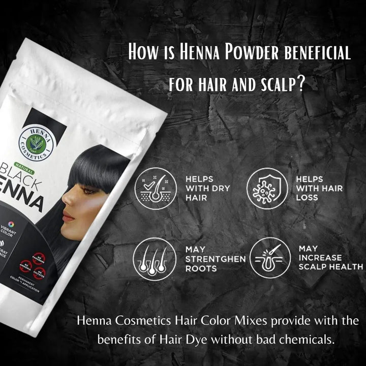 Black, Brown, Burgundy & Chestnut Henna Hair Dye  Mix | 50 Grams (1.7 oz.) | 100% Natural Hair Coloring