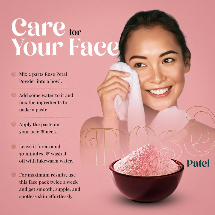 Rose Petal Powder 100 Grams (3.53 oz.) Skin and Hair Mask Formulation