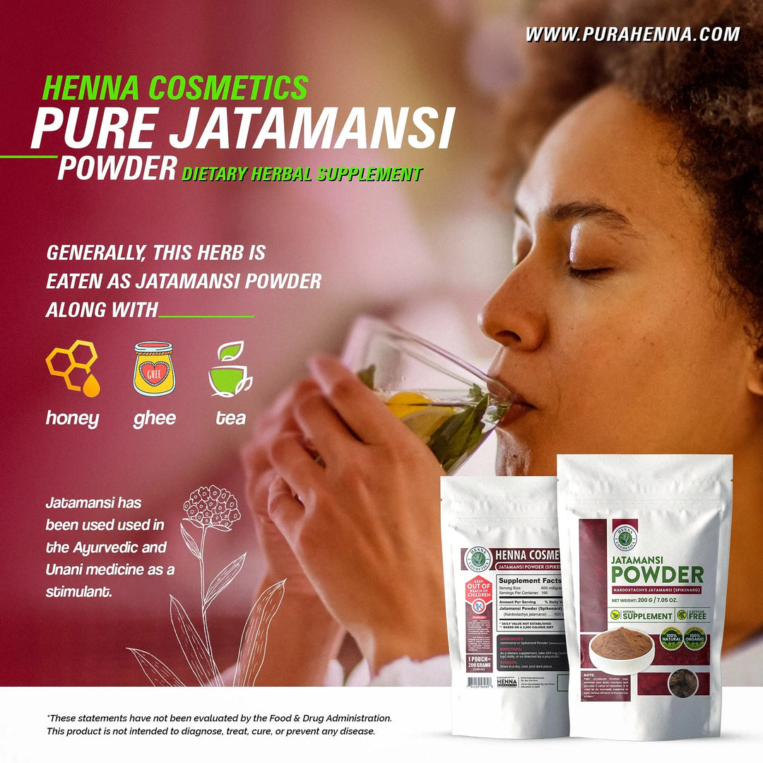 Jatamansi Powder (Rhizome) 100 Grams (3.53 oz.) Herbal Supplement - Henna Cosmetics