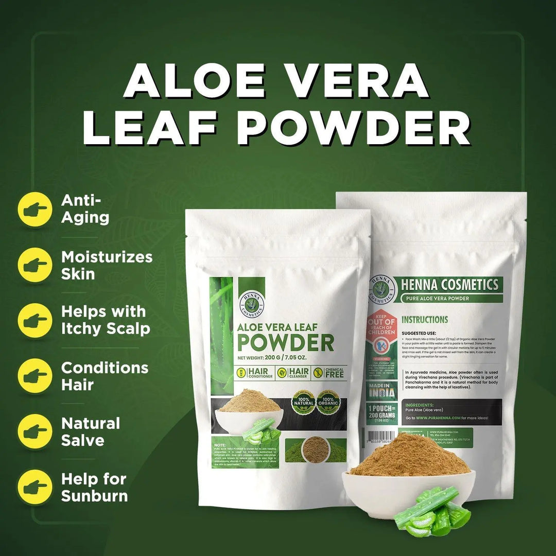 Aloe Vera Leaf Powder 100 Grams (3.53 Oz.) Hair and Skin Supplement