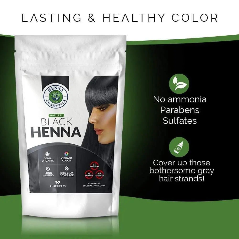 Black, Brown, Burgundy & Chestnut Natural Hair Dye Colors | Henna Cosmetics Natural Henna Hair Color | 100% Organic Hair Dye Henna Powder Mix with No Ammonia, Parabens or Sulfates – Henna-B