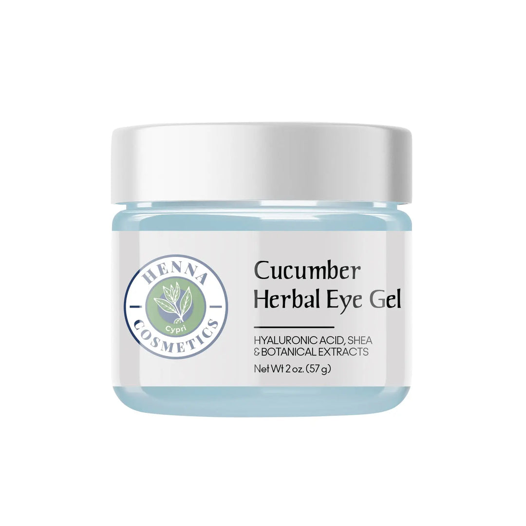 Herbal Eye Gel with Cucumber, Coffee and Shea - For Dark Circle, Puffy Eyes (Bags) 2oz. - Henna Cosmetics
